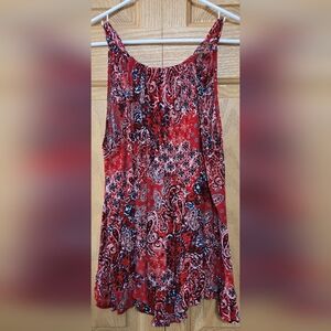 Maurices Red and Black Floral Dress